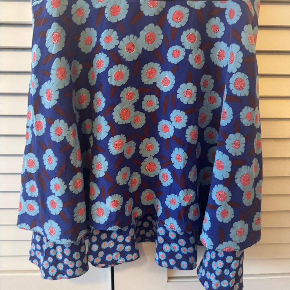 Kate Spade Blue and Red Floral Skirt